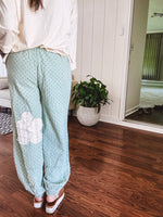 Powder Mint Eyelet Patch Jogger