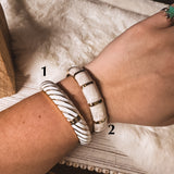 Pearl + Gold Wide Hinge Bangle