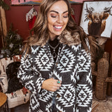 Black Aztec Stroller with Removable Fur Collar