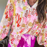 Moss + Rust Cacti Button Up Blouse