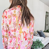 Moss + Rust Cacti Button Up Blouse