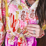 Moss + Rust Cacti Button Up Blouse