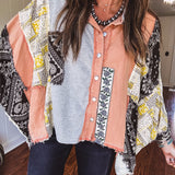 Thermal Mix Patch Paisley Button Shacket