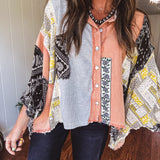 Thermal Mix Patch Paisley Button Shacket