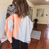 Thermal Mix Patch Paisley Button Shacket