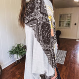 Thermal Mix Patch Paisley Button Shacket