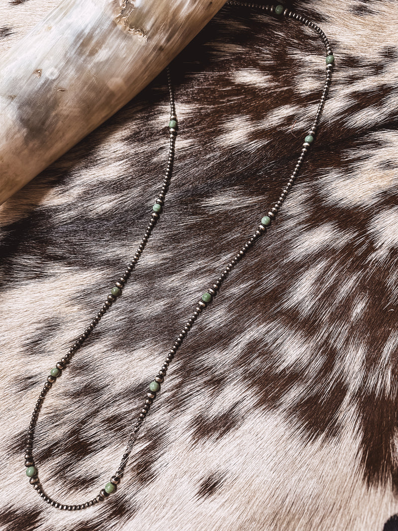 36in. TURQ AND NAVAJO PEARL NECKLACE