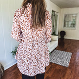 Light Mauve Leo Crinkle Fabric Button Front