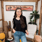 Black V Neck Long Sleeve