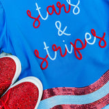 Stars & Stripes Blue Sequin Patch Tee