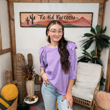 Lavender Flutter Sleeve Pullover