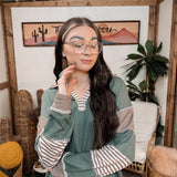 Olive + Mocha L/S Stripe Terry L/S