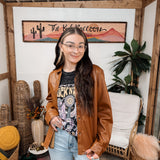 Brown Leather Salem Shacket