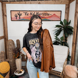 Brown Leather Salem Shacket