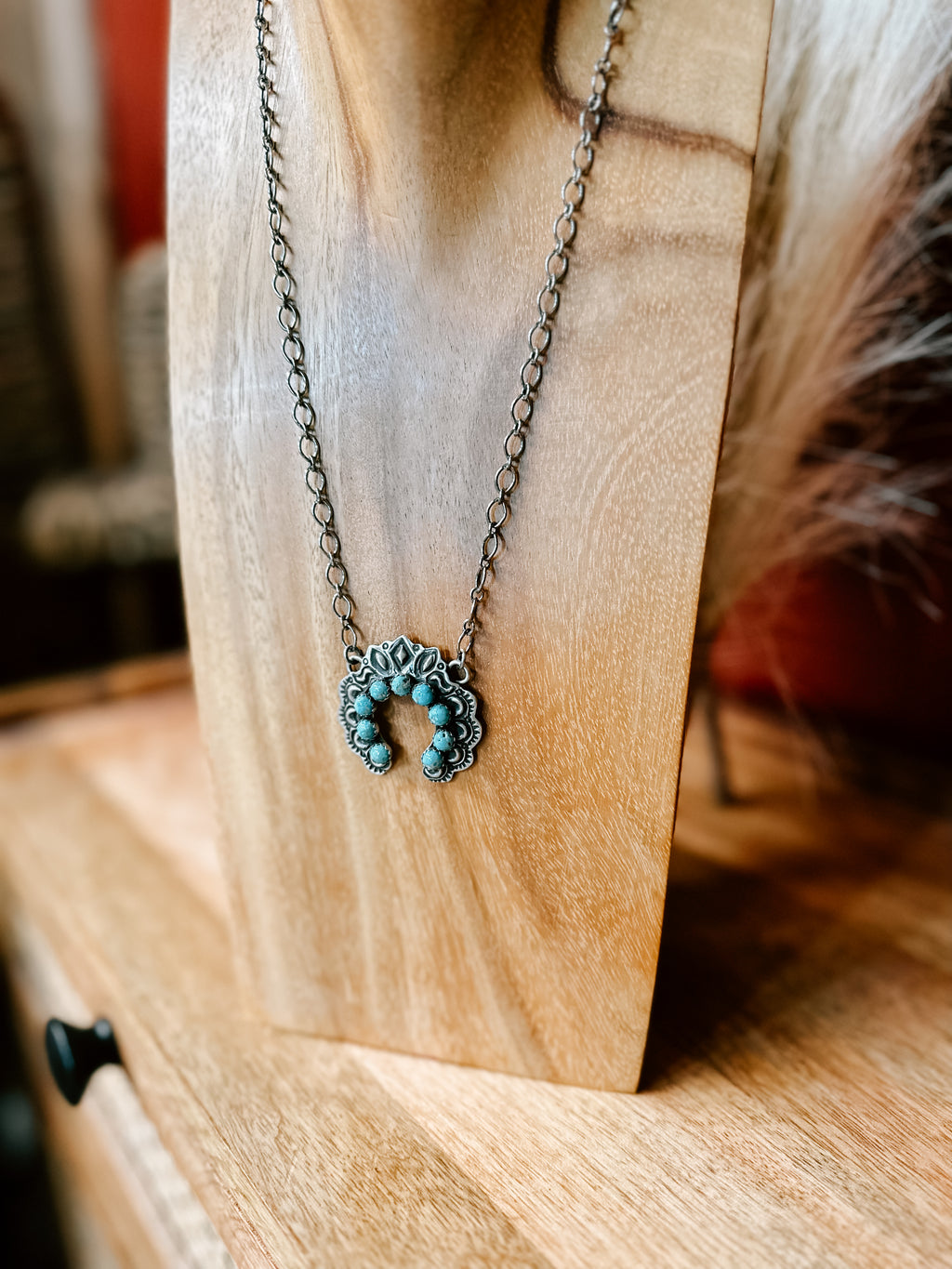 Turquoise Baja Engraved Necklace
