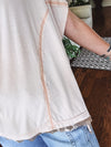 Almond Jersey Dolman with Crochet Shoulder Detail