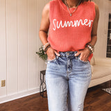 Coral SUMMER Crochet Sweater Tank