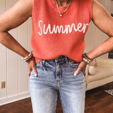 Coral SUMMER Crochet Sweater Tank