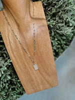 Pave Encrusted Tag Necklace