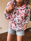 Pink + Light Blue Cheetah Mix Hoodie