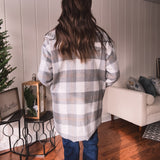 Grey + Cream Hartford Fringe Coat