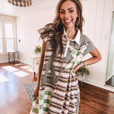 Star & Peace Patch Stripe Tee Dress