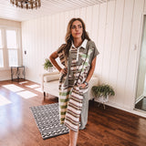 Star & Peace Patch Stripe Tee Dress