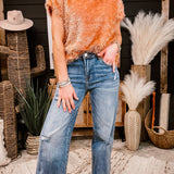 High Rise Vintage Wash Wide Leg Jeans