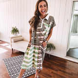 Star & Peace Patch Stripe Tee Dress