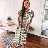 Star & Peace Patch Stripe Tee Dress