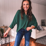 Sea Green Placket Collared Dolman
