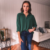 Sea Green Placket Collared Dolman