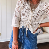 Denim Ruffle Hem Shorts | Mid Rise