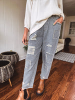 Always On The Road Stripe Crop Patch Pant