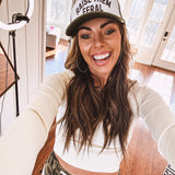 Rib Scoop Neck Long Sleeve Crop