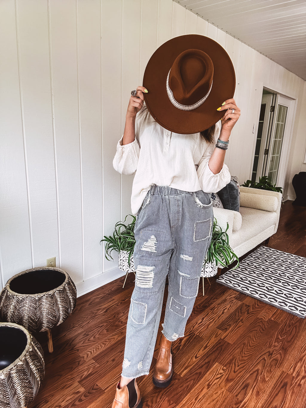 Always On The Road Stripe Crop Patch Pant