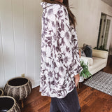 Greyish Floral Whimsical Button Up