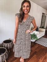 Simply Wild Button V Midi Dress