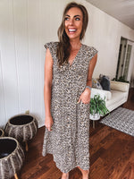 Simply Wild Button V Midi Dress
