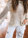 Open Weave Crochet Drop Shoulder Top