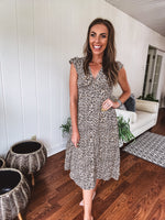 Simply Wild Button V Midi Dress