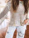 Open Weave Crochet Drop Shoulder Top