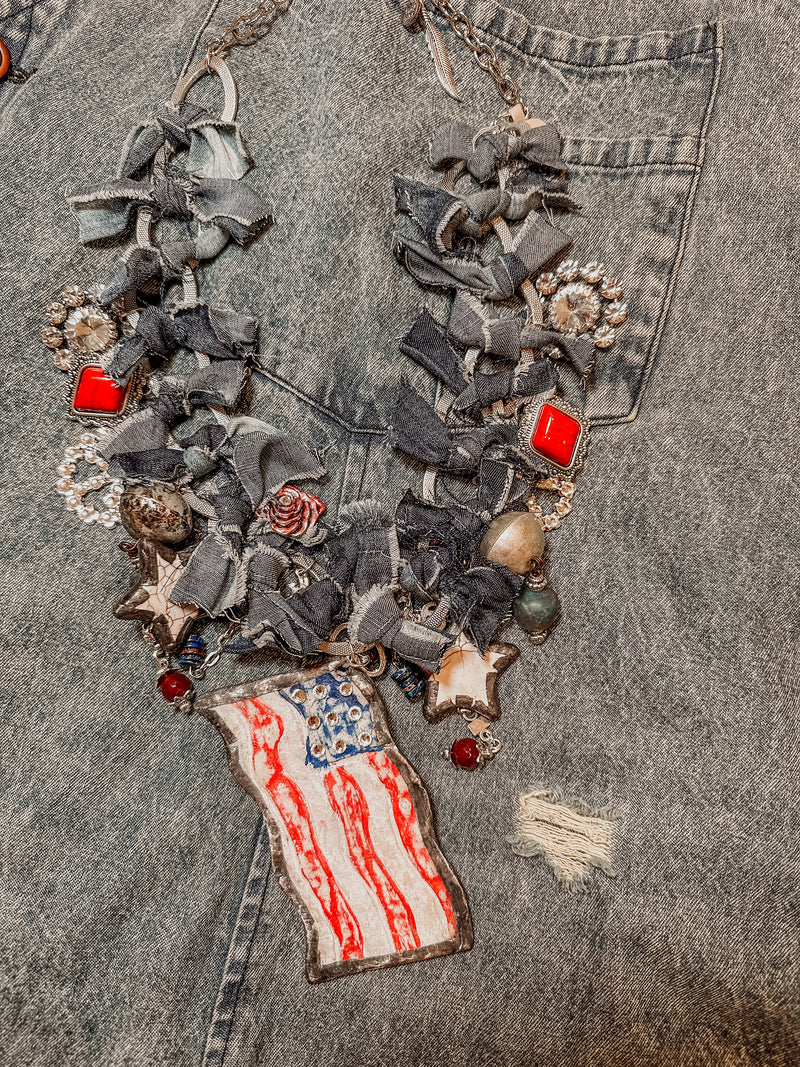 In The Heartland American Flag Choker