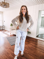 Open Weave Crochet Drop Shoulder Top