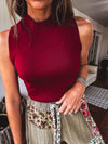 Micro Rib Mock Neck Tank