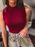 Micro Rib Mock Neck Tank