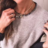 Oatmeal Ribbon Tie Back Sweater Vest