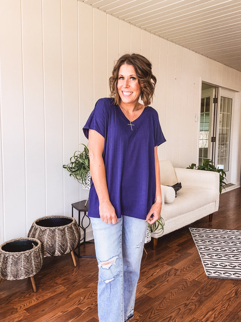 Wide Rib V Neck Bestseller