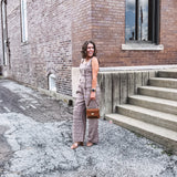 Brown Houndstooth Tailored Pleat Trousers