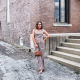 Brown Houndstooth Tailored Pleat Trousers